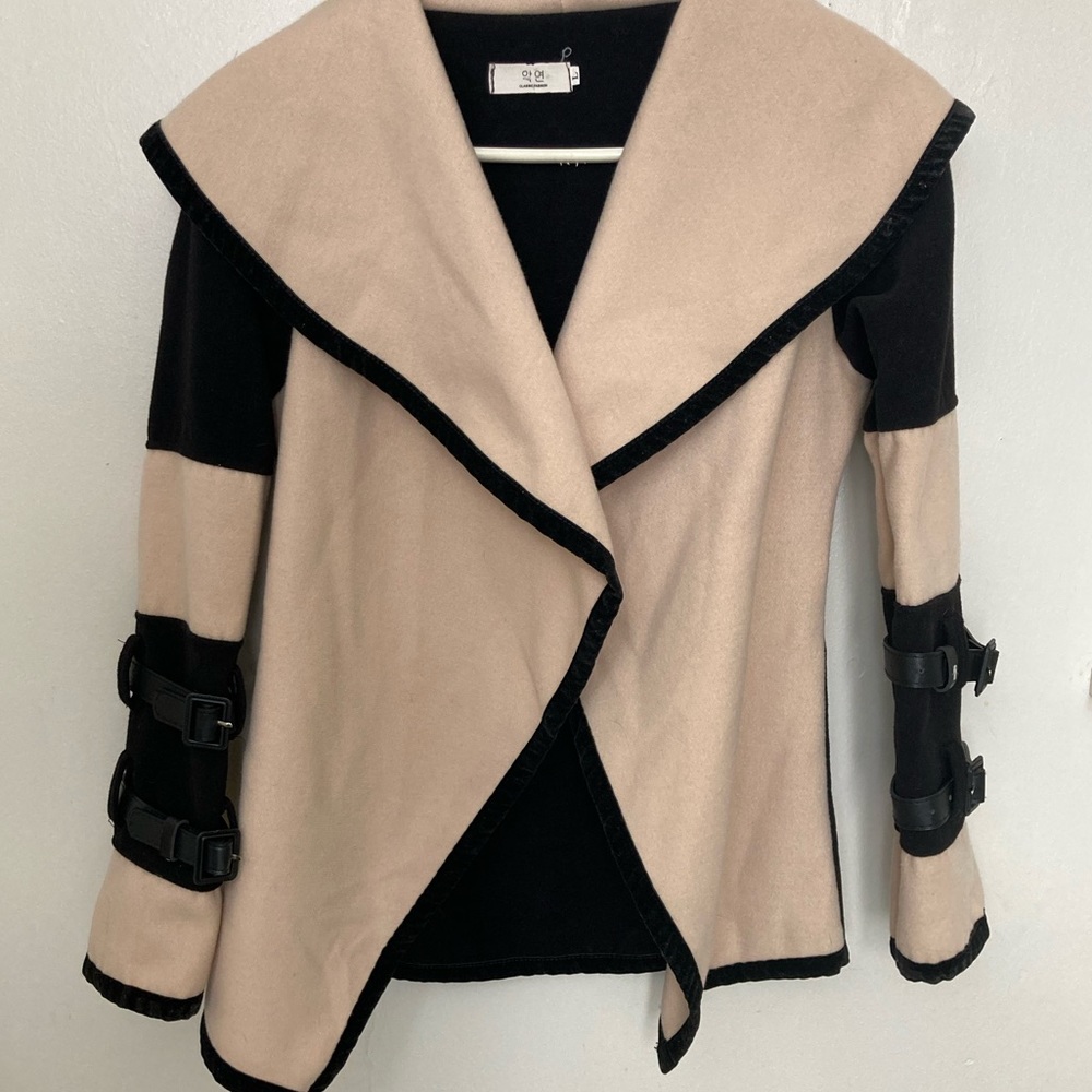 Strappy Cream and Black Jacket